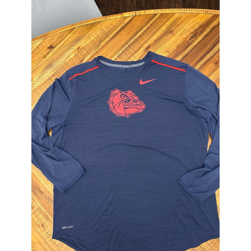 Nike Gonzaga Bulldogs Dri-FIT Long Sleeve Shirt Men’s XL Blue NCAA Athletic - Picture 5 of 8